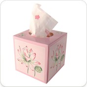 Pink Lotus Decorated Facial Tissue Cube